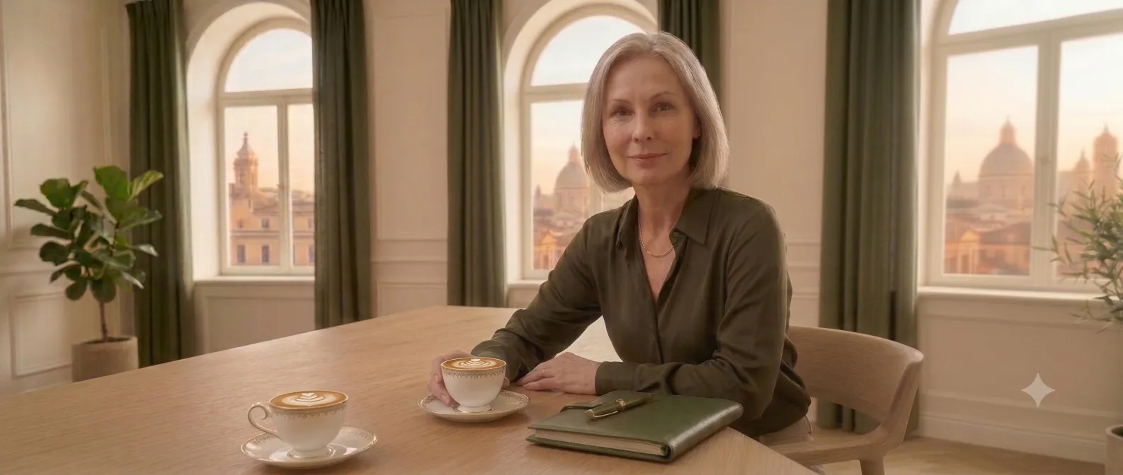 Two coffees set out, an invitation to talk once the planning is done